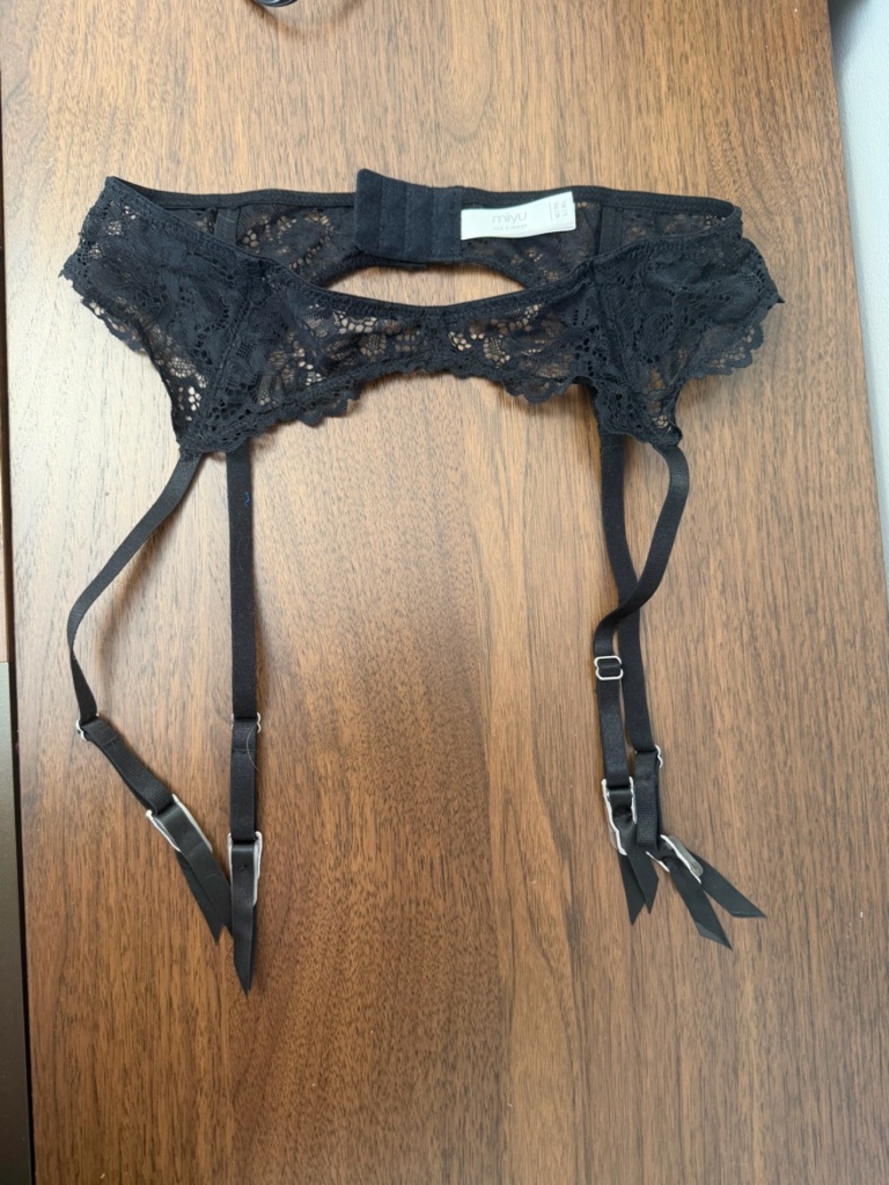 Miyu Black Lace Garter Belt - Elegant Women's Intimates